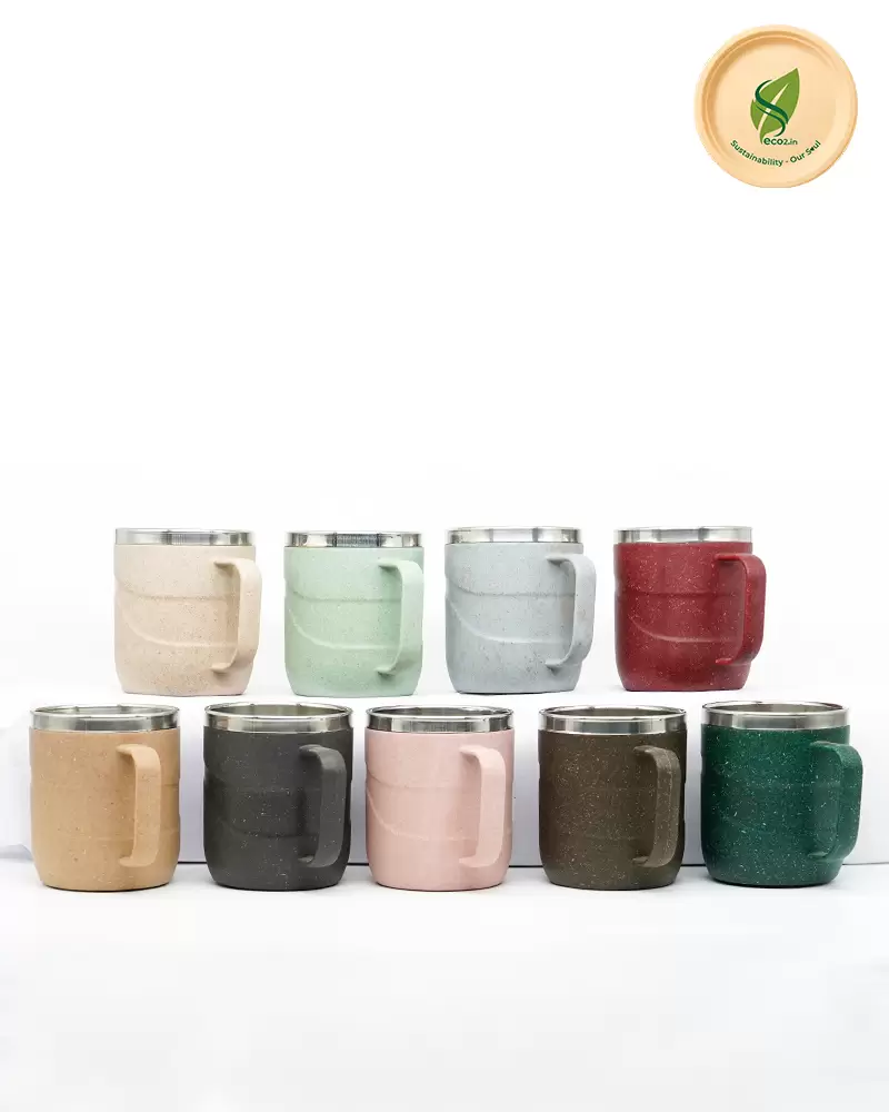 Eco Waves Steel Mug - Angle 6