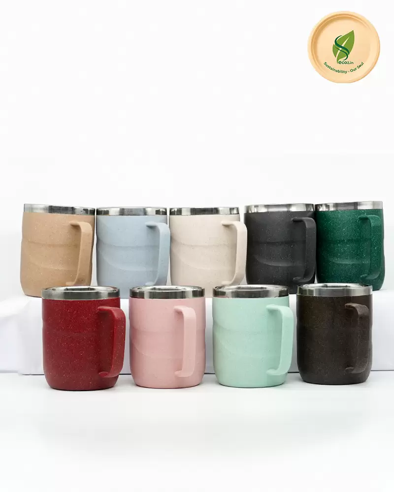 Eco Waves Steel Mug-Large - Angle 4
